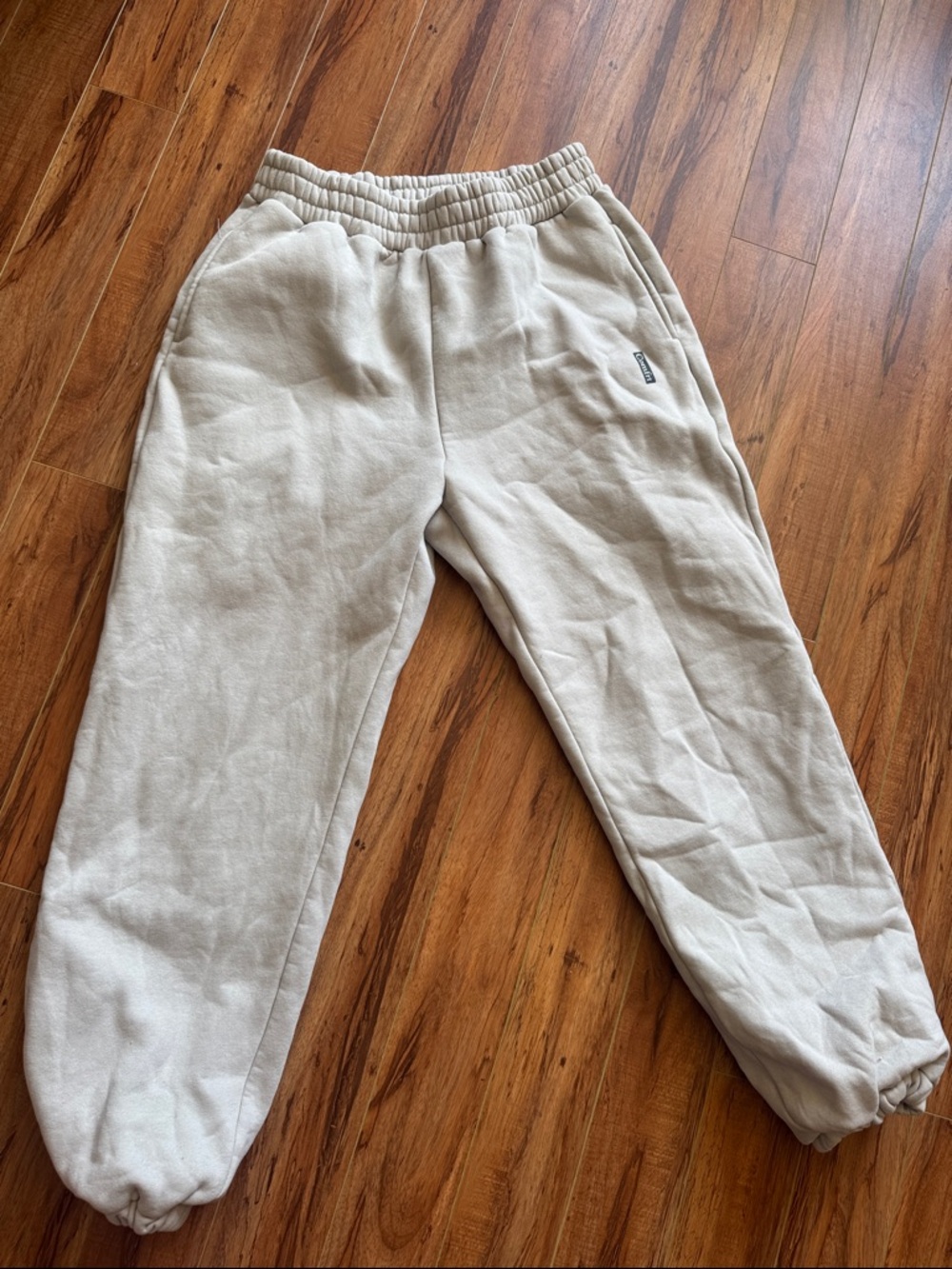 Comfrt Cozy Neutral Sweatpants - Light Beige with pockets mens s/ womens M